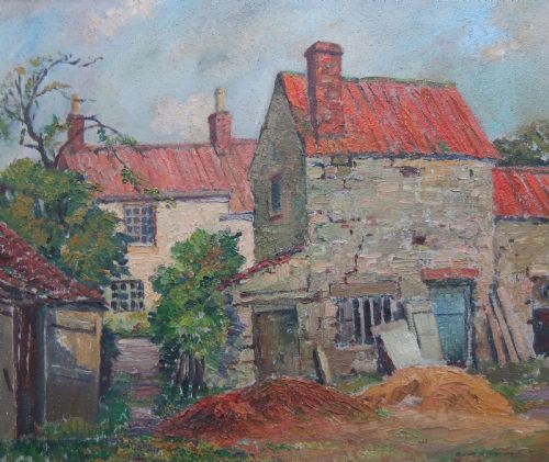 Byron W. Warmby "Old Blacksmiths Shop, Whitwell" Oil on Board