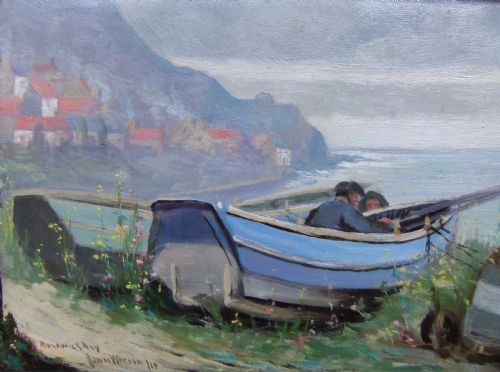 James Watson "Runswick Bay" Oil Painting