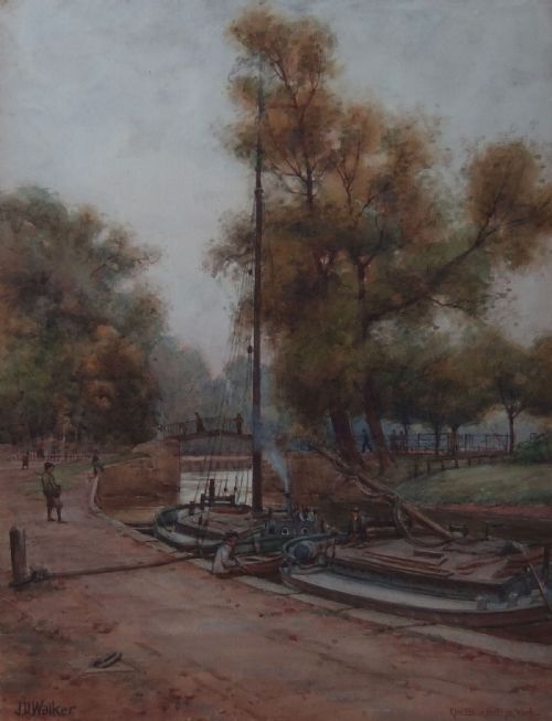 John D. Walker "The Blue Bridge", York Watercolour