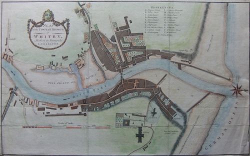 L. Charlton "Plan of Whitby, Yorkshire" Engraving 1778