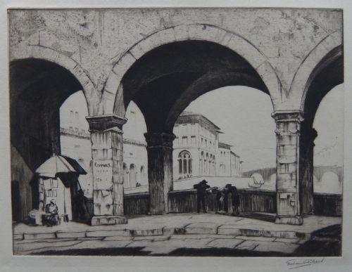 Graham Clilverd "Ponte Vecchio, Florence" Italy Etching