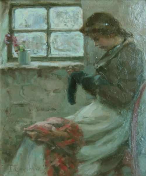 Lionel T. Crawshaw "The Fisherman's Cottage" Oil Painting