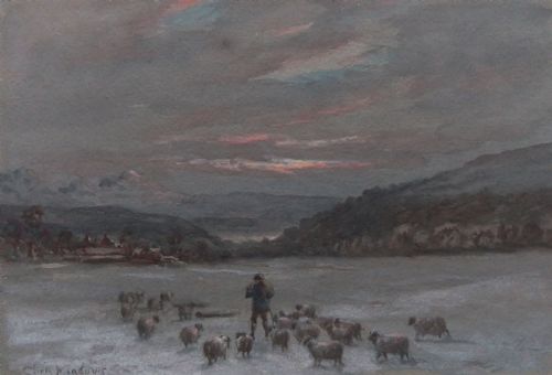 Christopher Meadows "The Pasture, Twilight" Watercolour