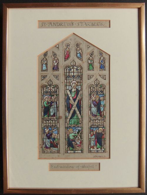 fig 1. Hugh Arnold (Stained Glass Artist) watercolour, Harrogate interest