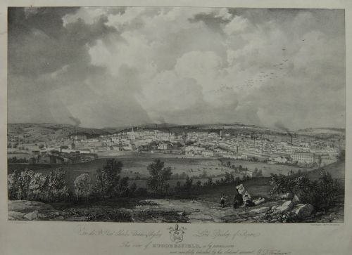 G.d.tomlinson "Huddersfield" Old Lithograph