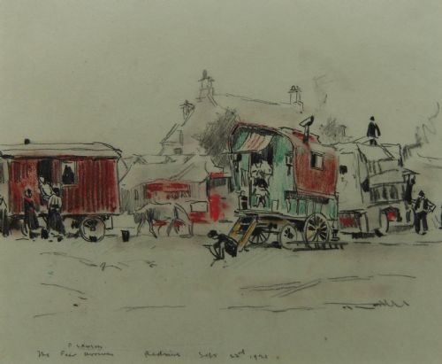 Fred Lawson "The Fair Arrives, Redmire" Original Drawing