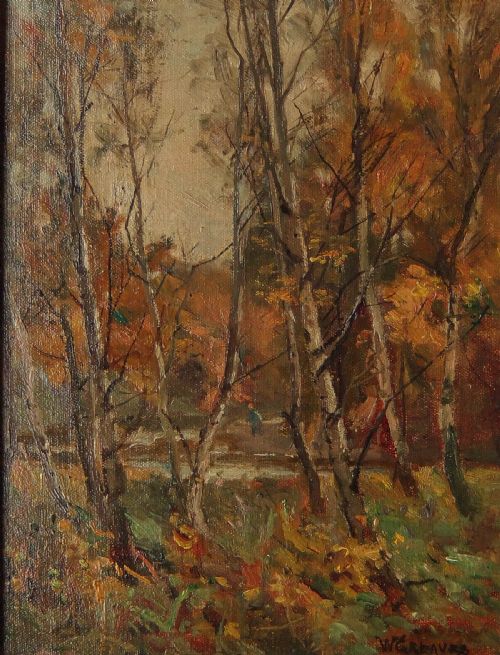 William Greaves "The Birch Wood, Wharfedale" Oil Painting