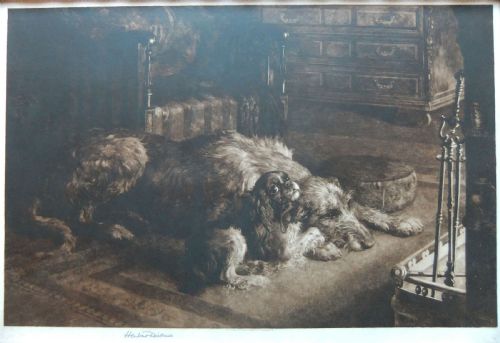 Herbert Dicksee "Fire Worshippers" Original Etching