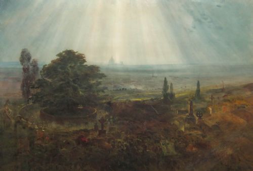 Bernard Evans "London from Highgate" Watercolour