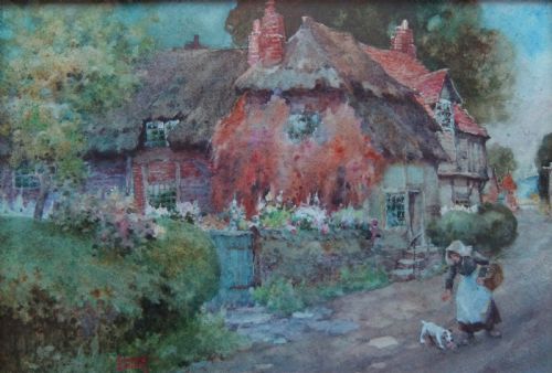 Edward Smith "The Cottage Garden" Watercolour