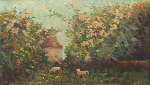 Kershaw Schofield "The Orchard in Spring" Oil Painting