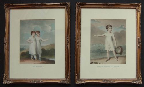 Adam Buck, Pair Old Stipple Engravings C1810