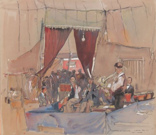 Fred Lawson "Rehearsal at Lincoln" Watercolour
