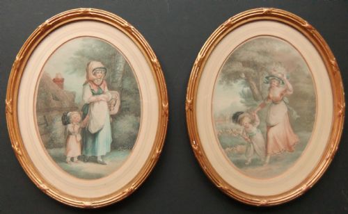 W.hamilton "Morning" and "Evening" Pair Prints