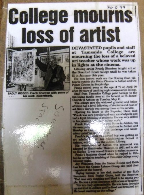 FRANK SHENTON SOURACRE STALYBRIDGE OIL PAINTING - ADDITIONAL PHOTO 2