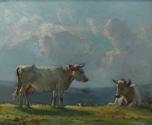 Ernest Higgins Rigg "Upper Pastures, Swaledale" Oil Painting