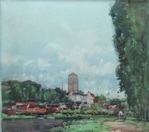 Fred Lawson "Picquigny, France" Watercolour