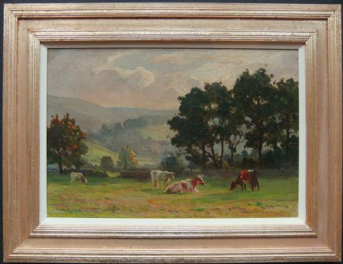 Ernest Higgins Rigg "Lower Pastures, Swaledale" oil painting