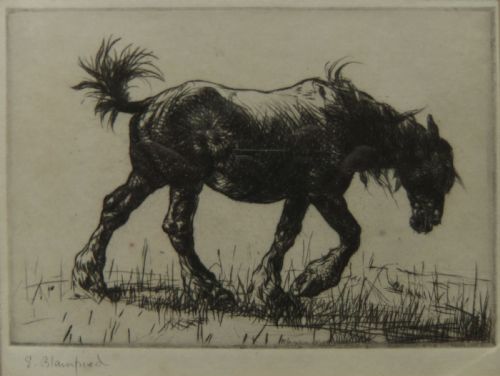 Edmund Blampied "Weary" Etching