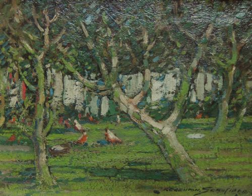 Kershaw Schofield "The Orchard" Oil Painting
