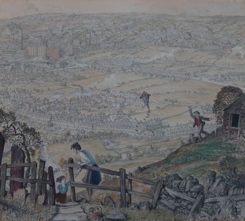 Fred Cecil Jones "Dewsbury" Watercolour