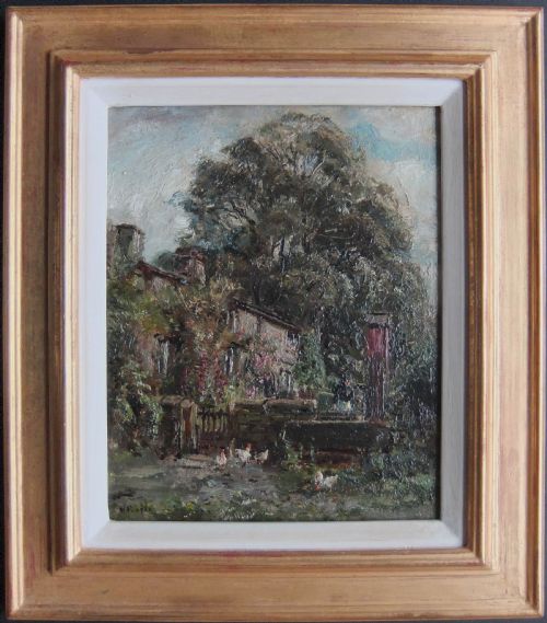 HERBERT ROYLE THE GARDEN AT NESFIELD OIL PAINTING - ADDITIONAL PHOTO 1