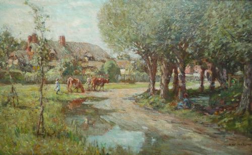 Frederick William Jackson "The Village in Summer" Landscape