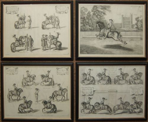Diepenbeeck "Equestrian Dressage" Group of 4 Old Prints