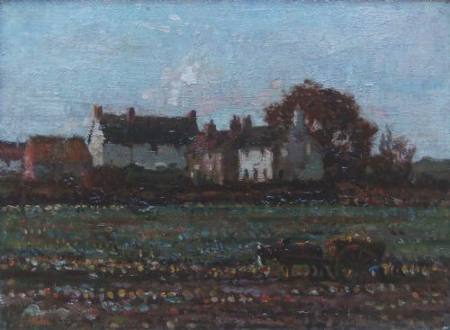Stanley Royle "The Turnip Field" Oil Painting