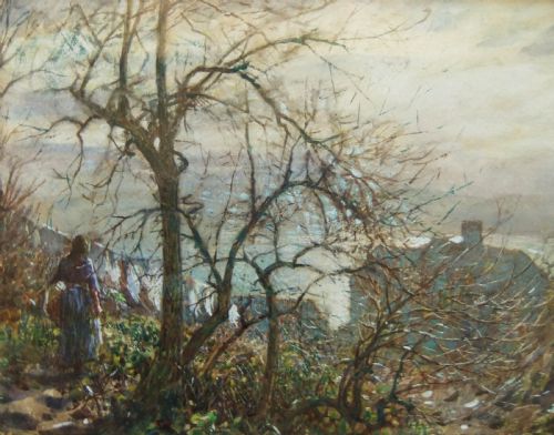 Frederick W. Jackson "Washing Day, Runswick" Watercolour