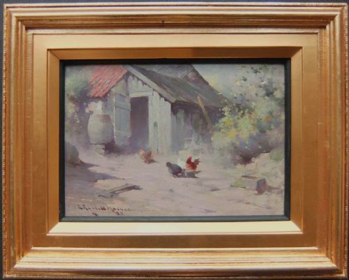 ROBERT RUSSELL MACNEE THE FARMYARD OIL PAINTING - ADDITIONAL PHOTO 1