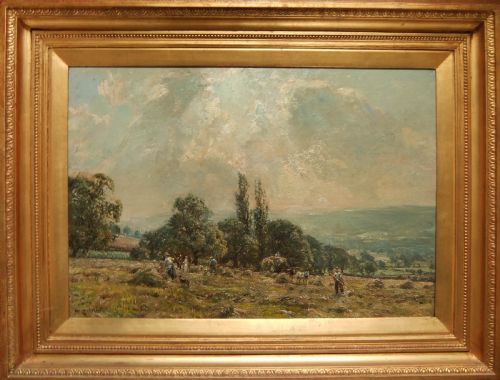 HERBERT ROYLE HAY HARVESTING WHARFEDALE OIL PAINTING - ADDITIONAL PHOTO 1
