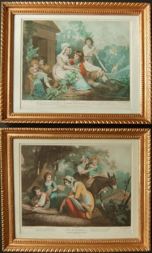 W WESTALL HOP PICKERS GLEANERS PAIR OLD PRINTS - ADDITIONAL PHOTO 3