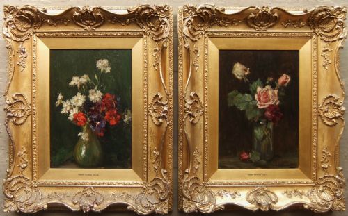 Owen Bowen "Still Life" Pair Oil Paintings