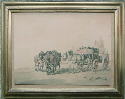 JOHN AUGUSTUS ATKINSON BUILDERS CART WATERCOLOUR - ADDITIONAL PHOTO 1