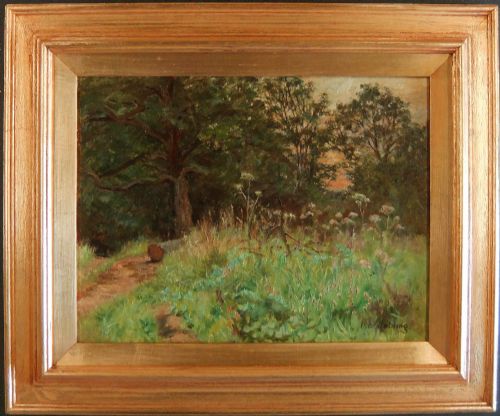 ISA JOBLING THE PATH TO THE WOOD OIL PAINTING - ADDITIONAL PHOTO 1