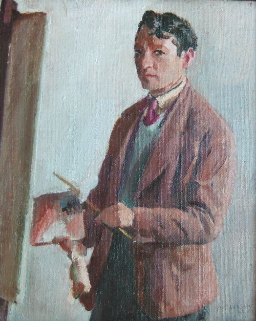 PHILIP NAVIASKY SELF PORTRAIT OIL PAINTING - ADDITIONAL PHOTO 1