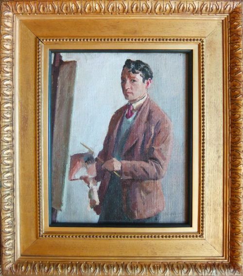 PHILIP NAVIASKY SELF PORTRAIT OIL PAINTING