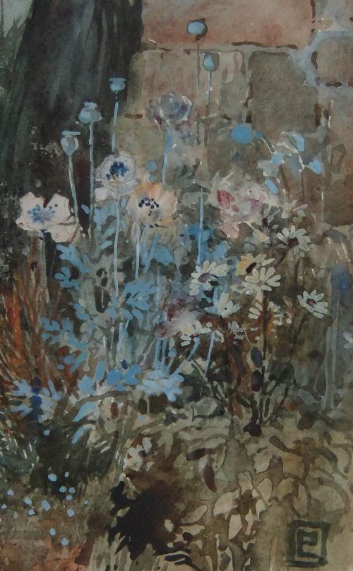 PERCY LANCASTER THE COTTAGE GATE WATERCOLOUR - ADDITIONAL PHOTO 3