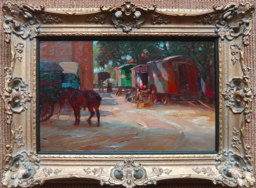 PAUL EHRENBERG TRAVELLERS OIL PAINTING - ADDITIONAL PHOTO 1