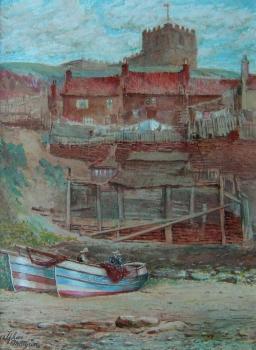 ALFRED G MORGAN WHITBY WATERCOLOUR