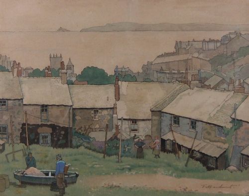 Thomas Maidment "St. Ives from the Fields" Watercolour