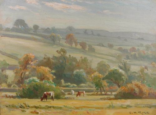 Ernest Higgins Rigg "Low Row, Summer" Oil Painting