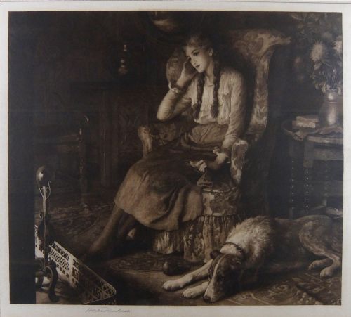 Herbert Dicksee "The Twilight Hour" Original Etching
