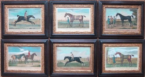 J.roberts "Racehorses, Group of 6" 18th Century Engravings