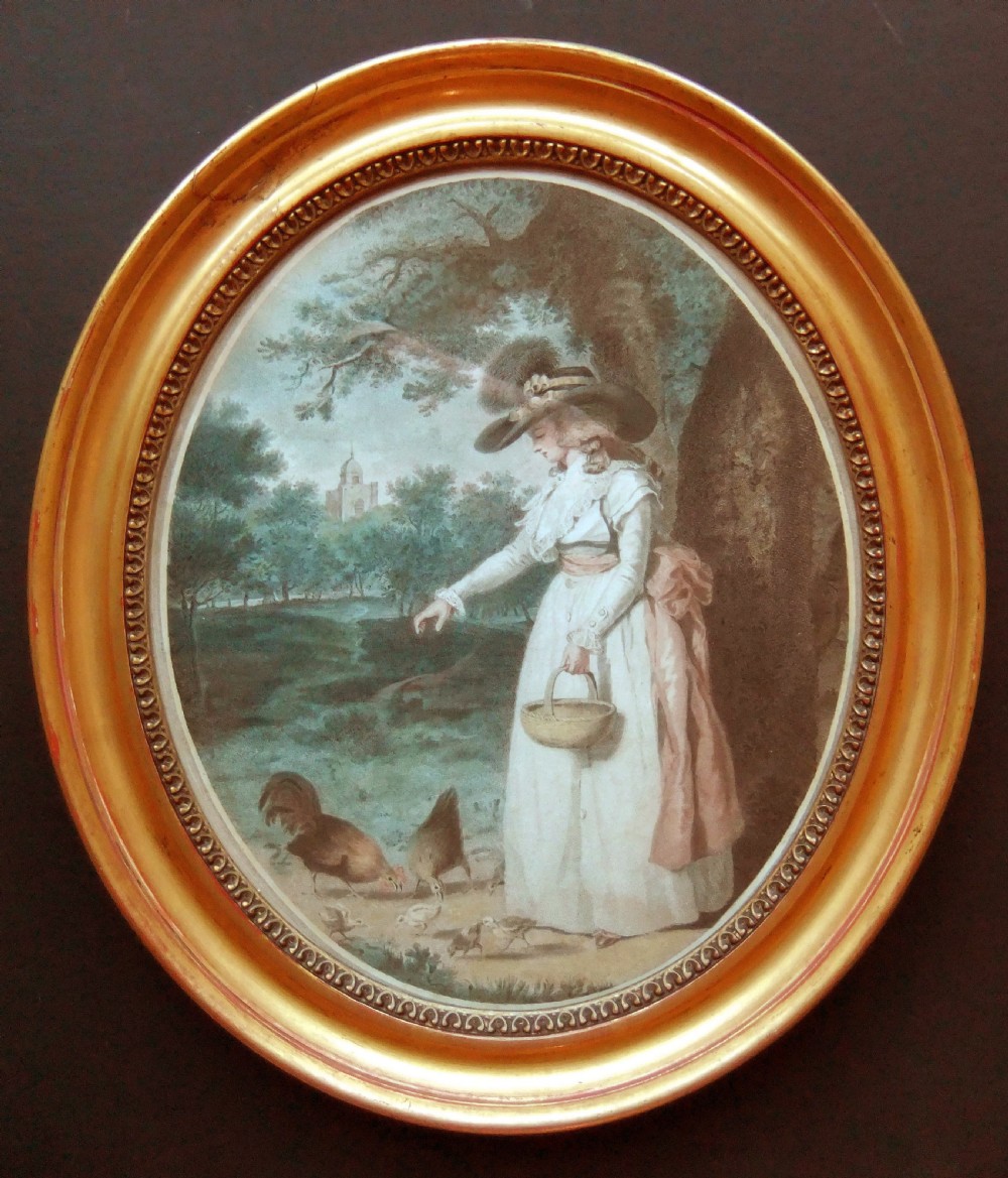 George Morland, Pair oval stipple engravings dated1788 View III