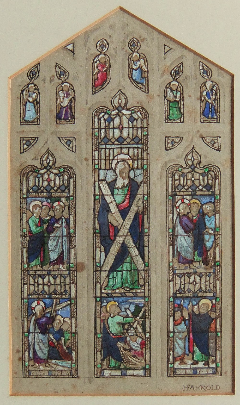 Hugh Arnold (Stained Glass Artist) watercolour, Harrogate interest