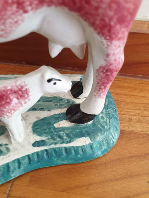 fig 1. LATE 18TH C COW CREAMER WITH CALF POSSIBLY NORTH EAST