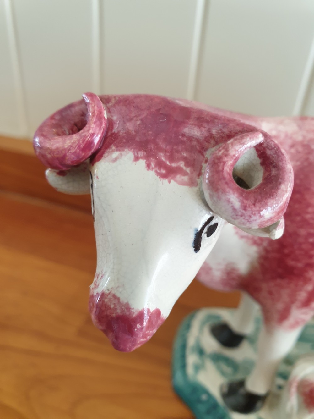  LATE 18TH C COW CREAMER WITH CALF POSSIBLY NORTH EAST  View V