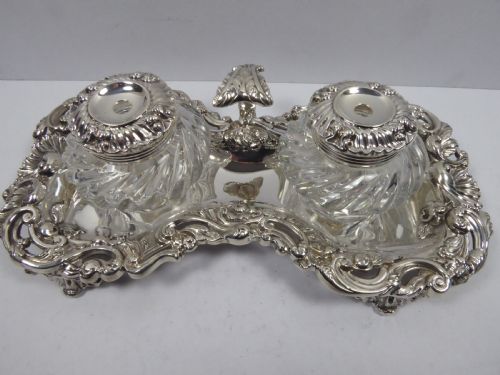 solid silver inkwell 1829 - CATEGORY: ANTIQUE SILVER - DATED 1890
